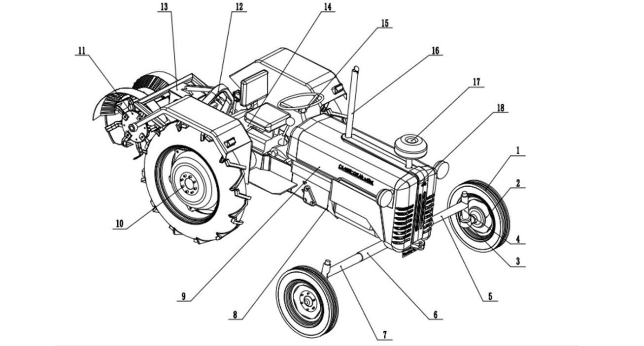composants des fonctions du tracteur